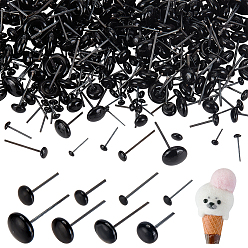 Черный 170 пары 8 стили пластиковые глаза для валяния, для изготовления кукол, чёрные, 9.5~21x3~10 мм