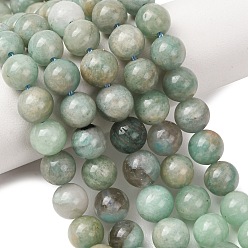 Grade B Natur Amazonit Perlen Stränge, glatte Rundung, Klasse B, Klasse B, 8 mm, Bohrung: 1 mm, ca. 44~47 Stk. / Strang, 14.84'' (37.7 cm)