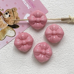 Pink Opaque Acrylic Beads, Flower, Pink, 20mm