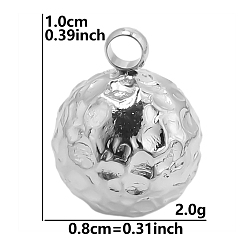 Нержавеющая Сталь Цвет Не тускнеющие 304 подвески из нержавеющей стали, , круглый шарм, цвет нержавеющей стали, 10x8 мм, отверстие : 1.8 мм