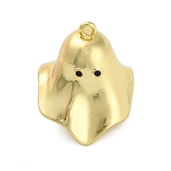 Ghost Подвески из латуни и эмали на Хэллоуин, стойки покрытие, долговечный, без свинца и без кадмия, реальный 18 k позолоченный, призрак, 20x17x18 мм, отверстие : 1.2 мм