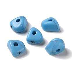 Deep Sky Blue Acrylic Beads, Imitation Gemstone, Chip, Deep Sky Blue, 8x6x4mm, Hole: 1.4mm