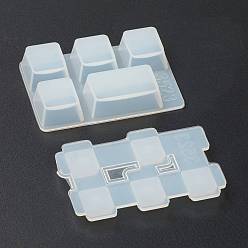 White DIY Capslock Keycap Silicone Mold, with Lid, Resin Casting Molds, For UV Resin, Epoxy Resin Craft Making, White, 70x46x14mm
