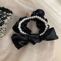 Черный Атласные резинки для волос, аксессуары для волос для женщин и девочек, чёрные, 105 мм