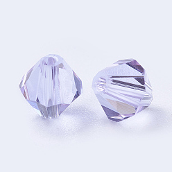 Medium Purple Imitation Austrian Crystal Beads, Grade AAA, Faceted, Bicone, Medium Purple, 6x6mm, Hole: 0.7~0.9mm