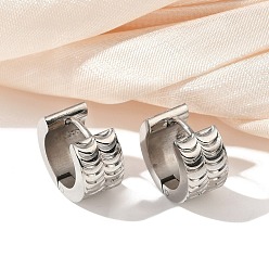 Нержавеющая Сталь Цвет 304 серьги-кольца из нержавеющей стали с эффектом полировки, цвет нержавеющей стали, 13.5x7 мм