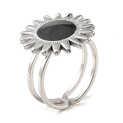 Нержавеющая Сталь Цвет 304 эмалированные открытые манжеты из нержавеющей стали для женщин, солнце, цвет нержавеющей стали, внутренний диаметр: регулируемый