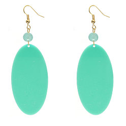 Oval Акриловые серьги болтаться, золотые, овальные, 79x39 мм