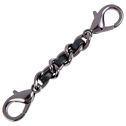 Черный Цвет Металла 1Удлинители для ремней из черной искусственной кожи, сплава краба, для изготовления сумок, металлический черный , 72 мм