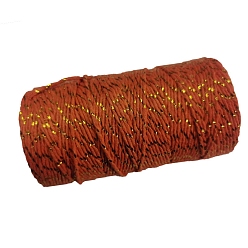 Sienaerde Zweifarbige Baumwollfäden, Makramee-Schnur, dekorative Schnurfäden, für DIY, Geschenkverpackung und Schmuckherstellung, Sienaerde, 2 mm, ca. 109.36 Yards (100 m)/Rolle