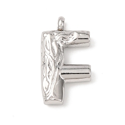 Letter F 304 подвески из нержавеющей стали, письмена, Буква F, 22x12x4.5 мм, отверстие : 2.5 мм