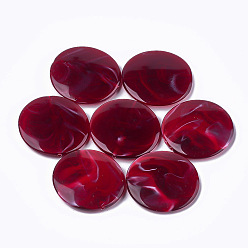 Темно-Красный Акриловые бусины, Стиль имитация драгоценных камней, плоско-круглые, темно-красный, 32x6 мм, Отверстие : 1.6 мм , около 140 шт / 500 г