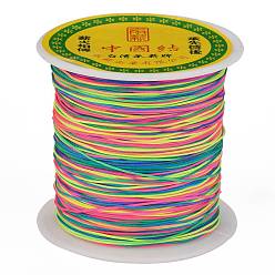 Colorful Braided Nylon Thread, Chinese Knotting Cord Beading Cord for Beading Jewelry Making, Colorful, 0.5mm, about 150yards/roll