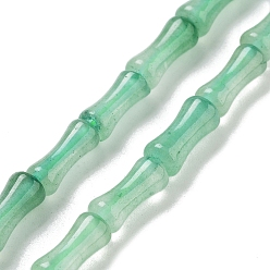 Зеленый Авантюрин Природный зеленый aventurinee бисер пряди, бамбук совместное, 12x5x4 мм, отверстие : 1 мм, около 32 шт / нитка, 14.96'' (38 см)