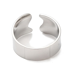 Нержавеющая Сталь Цвет Не тускнеет 304 простое открытое кольцо-манжета из нержавеющей стали для женщин, цвет нержавеющей стали, размер США 8 1/2 (18.5 мм)