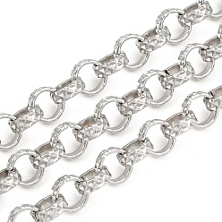 Нержавеющая Сталь Цвет 304 Роло цепи из нержавеющей стали, несварные, с катушкой, цвет нержавеющей стали, 8x3 мм