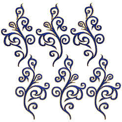 Черный Этнический стиль цветочный узор компьютерная вышивка аппликации, металлические нити для вышивки утюгом на украшениях аксессуары, чёрные, 175~177x88~89x1 мм