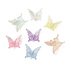 (52) Непрозрачная лаванда Прозрачные акриловые переливающиеся бусины, бабочка, разноцветные, 25x25x5.5 мм