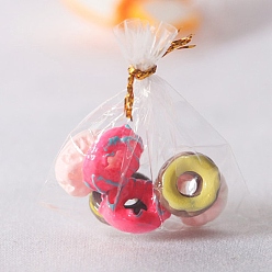 Donut Смола мини имитация удовольствия съесть больше украшения, для кукольных аксессуаров, притворяющихся опорными украшениями, пончик, 35x30 мм, 6 шт