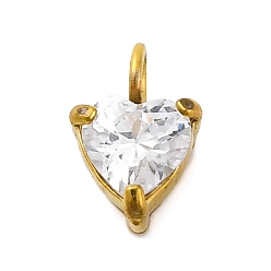 Сердце 304 микро нержавеющей стали прокладывать Цирконом подвески, сердце, 7.5x5x3 мм, отверстие : 1.8 мм