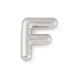 Letter F Gestellmessinganhänger, langlebig überzogen, Bleifrei und cadmium frei, Platin Farbe, Brief f, 18x14.5x4 mm, Bohrung: 1.8 mm