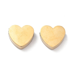 Золотой Ионное покрытие (ip) 304 шарики из нержавеющей стали, сердце, золотые, 7x8x2.5 мм, отверстие : 1.5 мм