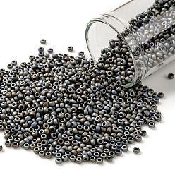 (613) Matte Color Iris Gray TOHO Round Seed Beads, Japanese Seed Beads, (613) Matte Color Iris Gray, 11/0, 2.2mm, Hole: 0.8mm, about 1110pcs/bottle, 10g/bottle
