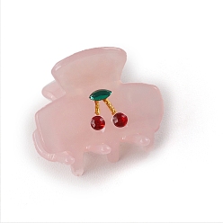 Бледно-Розовый Заколки для волос из пвх, розовый жемчуг, 32x28 мм