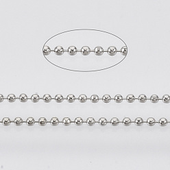 Платина Латунные шаровые цепи, долговечный, пайки, с катушкой, без кадмия, без никеля и без свинца, платина, 1 мм, около 301.83 футов (92 м) / рулон