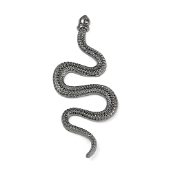 Черный Цвет Металла Сплав ювелирных аксессуаров, змея, металлический черный , 26.5x32.5x4 мм