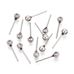 Нержавеющая Сталь Цвет 304 Выводы серьги из нержавеющей стали шпилька, с силиконовым, рондель, без свинца, без кадмии и без никеля, цвет нержавеющей стали, 17x5x4 мм, отверстие : 0.7 мм, штифты : 0.7 мм