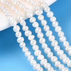 Creamy White Natural Cultured Freshwater Pearl Beads Strands, Potato, Creamy White, 2.5~4x2~3mm, Hole: 0.4mm, about 65~67pcs/strand, 7.09 inch(18cm)