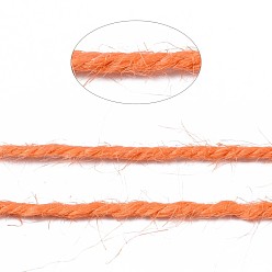 Coral Colored Jute Cord, Jute String, Jute Twine, 3-Ply, for Jewelry Making, Coral, 2mm, about 109.36 yards(100m)/roll