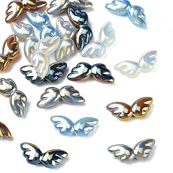 (52) Непрозрачная лаванда Акриловые имитация жемчужные бусы, крыло, разноцветные, 9x22x6.5 мм, отверстие : 1.6 мм