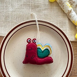 Snail Швейная ткань темно-красные подвесные украшения, висячие украшения, улитка, 95 мм