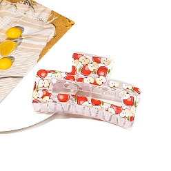 Яблоко Пластиковые заколки для волос с прямоугольным принтом и когтями, аксессуары для волос для женщин и девочек, яблоко, 45x85x40 мм