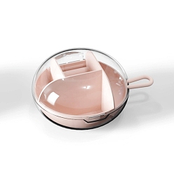 Pink Круглая мини-дорожная коробка для хранения из АБС-пластика для женщин, портативный органайзер для ювелирных изделий для сережек и колец, розовые, 10x5.9 см
