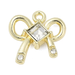 Золотой Сплава с стразами подвески, стойки покрытие, без кадмия, без никеля и без свинца, форма банта, золотые, 16x15.5x3.5 мм, отверстие : 1.6 мм