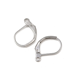 Нержавеющая Сталь Цвет Устойчивая к потускнению французская серьга-кольцо, 304 нержавеющая сталь, серьги-кольца, цвет нержавеющей стали, 16x10x1.5 мм, отверстие : 1 мм, штифты : 1 мм