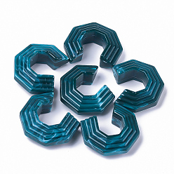 Teal Acrylic Beads, Imitation Gemstone Style, No Hole/Undrilled, Teal, 39.5x33.5x14mm, about 70pcs/500g