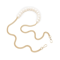 Золотой Сумочка с имитацией белого жемчуга, бисером, металлическими витыми цепочками-ремешками, с застежками, для замены сумочки или сумки через плечо, золотые, 1200 мм