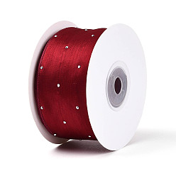Темно-Красный Односторонняя атласная лента из полиэстера и акрила с печатью, для подарочной упаковки, темно-красный, 1-1/2 дюйм (39 мм), около 20.00 ярдов (18.29 м) / рулон