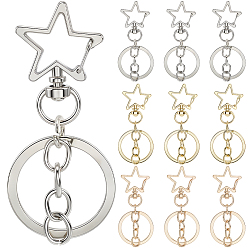 Звезда 18 шт. 3 стильные застежки для брелков из сплава, звезда, звезда, 66 мм, 8 застежка: 19x8.5x4.5мм, 6 шт / стиль