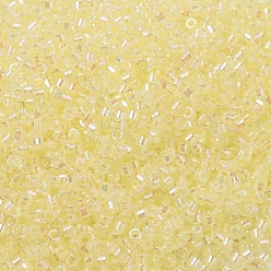 (DB0053) Light Yellow Lined Crystal AB MIYUKI Delica Beads, Cylinder, Japanese Seed Beads, 11/0, (DB0053) Light Yellow Lined Crystal AB, 1.3x1.6mm, Hole: 0.8mm, about 20000pcs/bag, 100g/bag