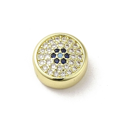 Clair Micro cuivres ouvrent charmes de zircons, sans cadmium et sans nickel et sans plomb, or, oeil, clair, 11.5~12x5.3mm, Trou: 2.2x4mm