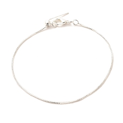 Серебро Стойка покрытие латунная коробка цепь регулируемый слайдер браслеты изготовление для женщин, без кадмия и без свинца, серебряные, 7-7/8 дюйм (20 см)