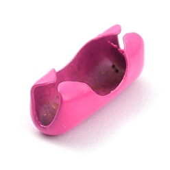Deep Pink Brass Ball Chain Connectors, Deep Pink, 9x3~3.5mm, Hole: 2.5mm