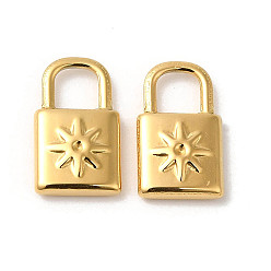 Настоящее золото 18K Ручная полировка 304 подвеска из нержавеющей стали со стразами, запирать, реальный 18 k позолоченный, пригодный для стразов 1.2 мм, 14x8.5x2.5 мм, отверстие : 4.5 мм