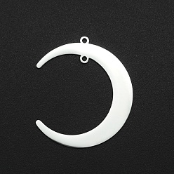 Нержавеющая Сталь Цвет Не тускнеющие 201 2 звенья из нержавеющей стали подвески, лазерная резка, полумесяц, цвет нержавеющей стали, 37x31x1 мм, отверстие : 1.6 мм