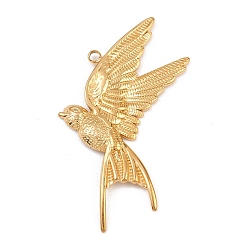 Золотой 304 подвески из нержавеющей стали, очарование птицы, золотые, 44x30.5x2.5 мм, отверстие : 1.8 мм